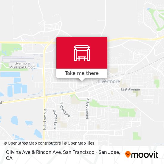 Olivina Ave & Rincon Ave map