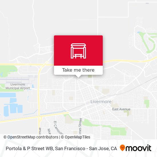 Portola & P Street WB map