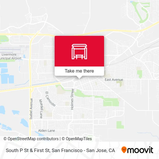South P St & First St map