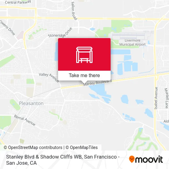 Stanley Blvd & Shadow Cliffs WB map