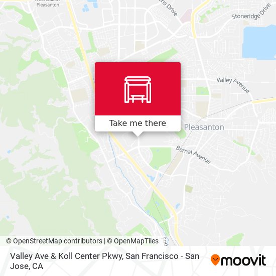Valley Ave & Koll Center Pkwy map
