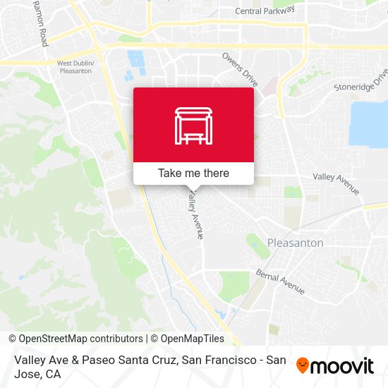 Valley Ave & Paseo Santa Cruz map