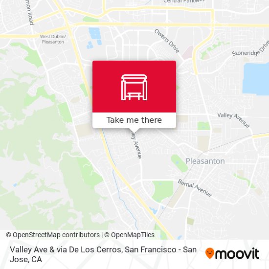 Valley Ave & via De Los Cerros map