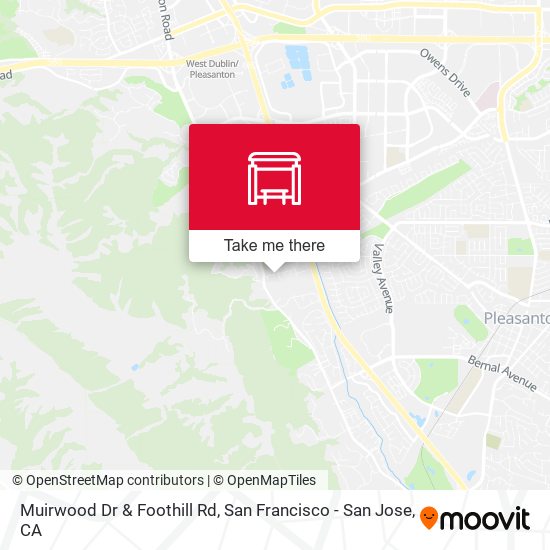 Muirwood Dr & Foothill Rd map