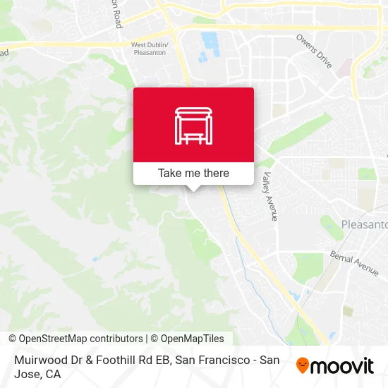 Muirwood Dr & Foothill Rd EB map