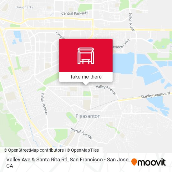 Valley Ave & Santa Rita Rd map