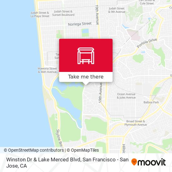 Winston Dr & Lake Merced Blvd map