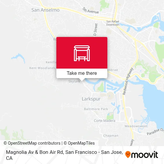 Magnolia Av & Bon Air Rd map