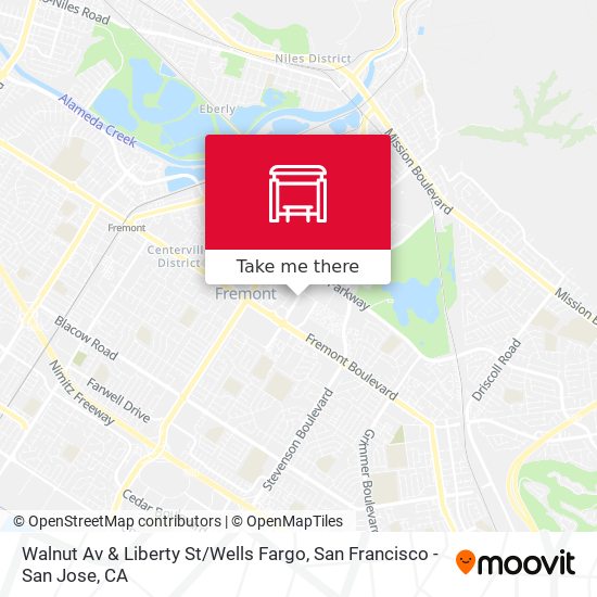 Mapa de Walnut Av & Liberty St / Wells Fargo