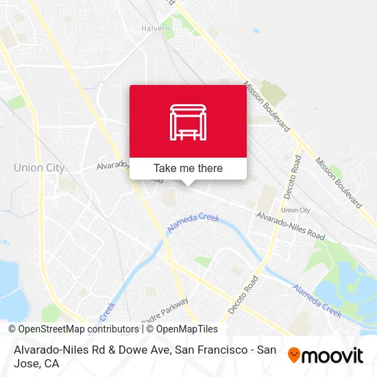 Alvarado-Niles Rd & Dowe Ave map