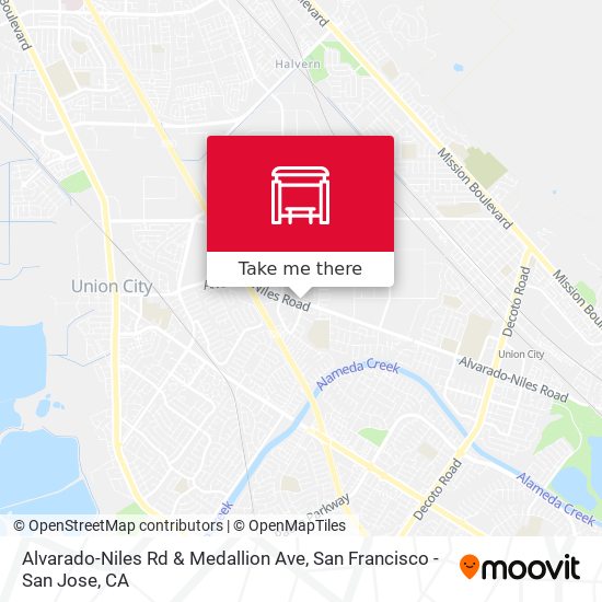 Alvarado-Niles Rd & Medallion Ave map