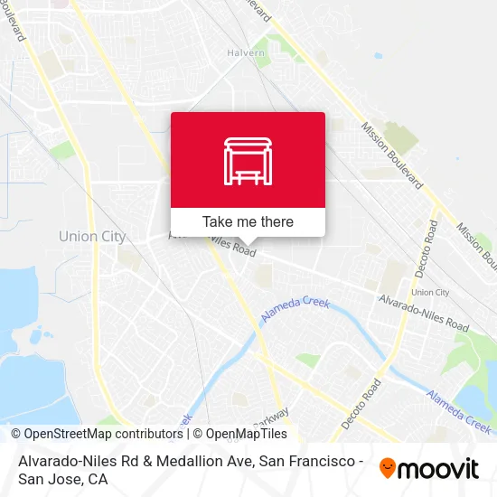 Alvarado-Niles Rd & Medallion Ave map