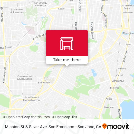 Mission St & Silver Ave map