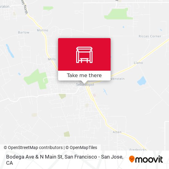 Mapa de Bodega Ave & N Main St
