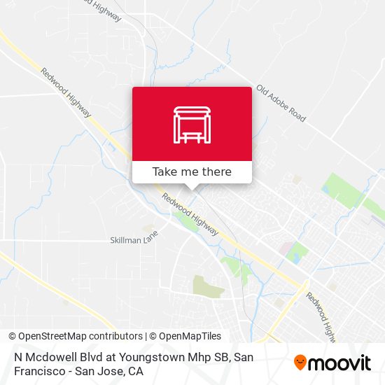N Mcdowell Blvd at Youngstown Mhp SB map