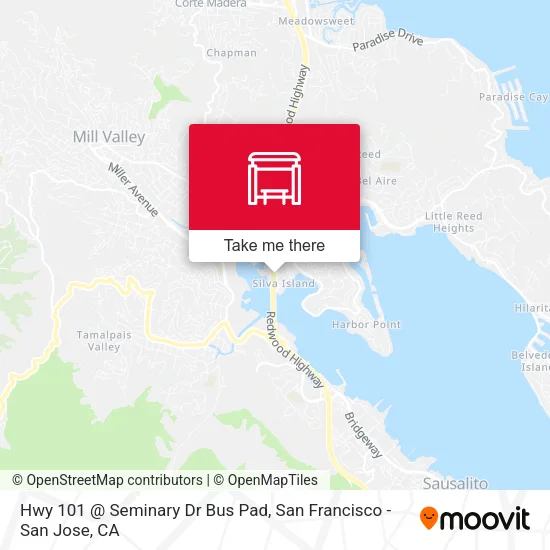 Hwy 101 @ Seminary Dr Bus Pad map