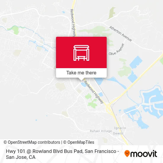 Hwy 101 @ Rowland Blvd Bus Pad map