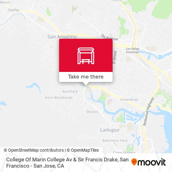 Mapa de College Of Marin College Av & Sir Francis Drake