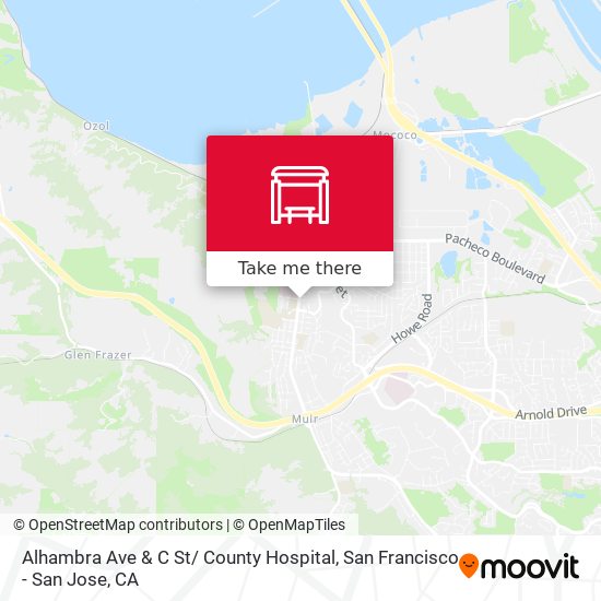 Alhambra Ave & C St/ County Hospital map