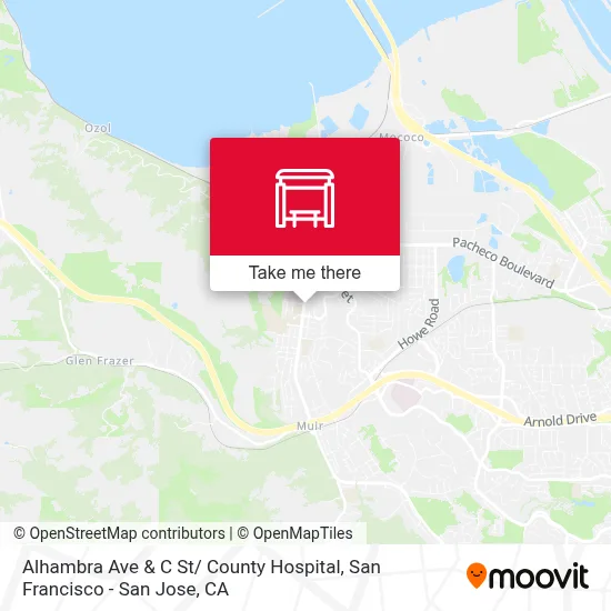 Alhambra Ave & C St/ County Hospital map