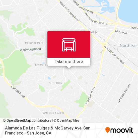 Alameda De Las Pulgas & McGarvey Ave map