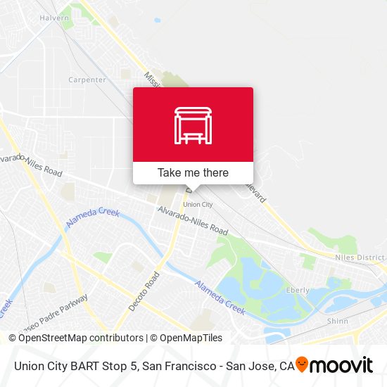 Mapa de Union City BART Stop 5