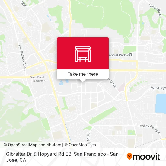 Gibraltar Dr & Hopyard Rd EB map