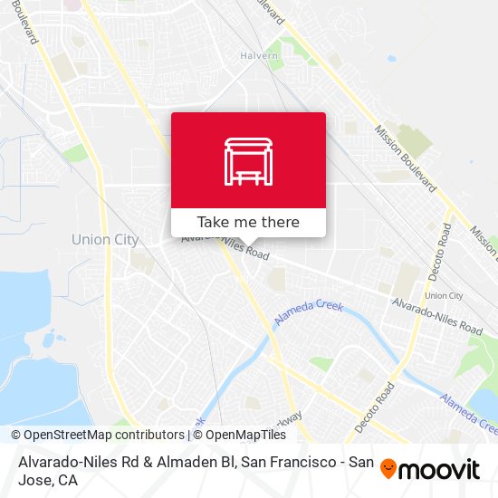 Alvarado-Niles Rd & Almaden Bl map