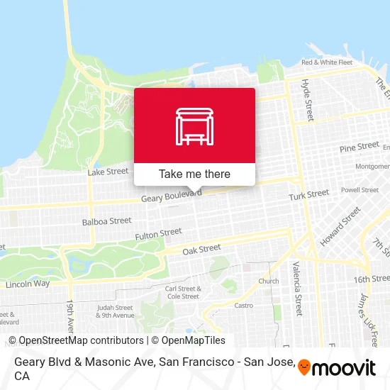 Mapa de Geary Blvd & Masonic Ave