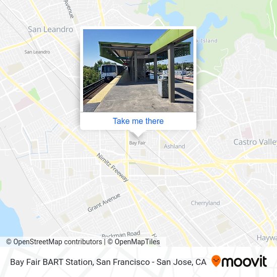 Bay Fair BART Station map