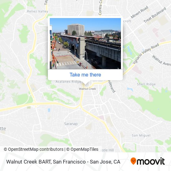 Mapa de Walnut Creek BART