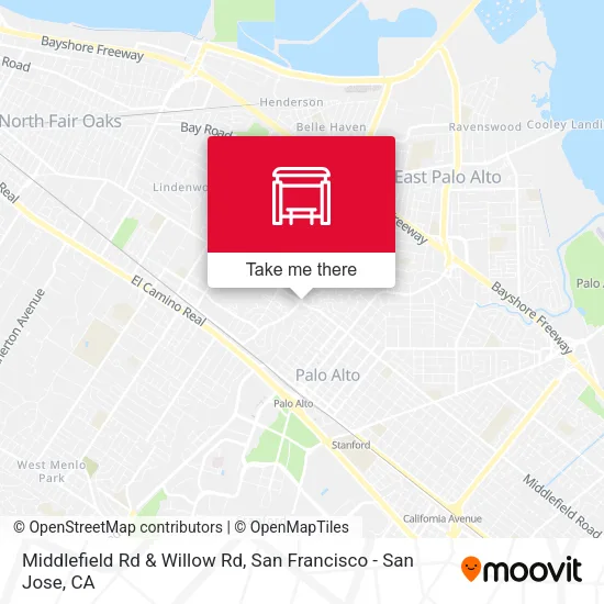 Middlefield Rd & Willow Rd map