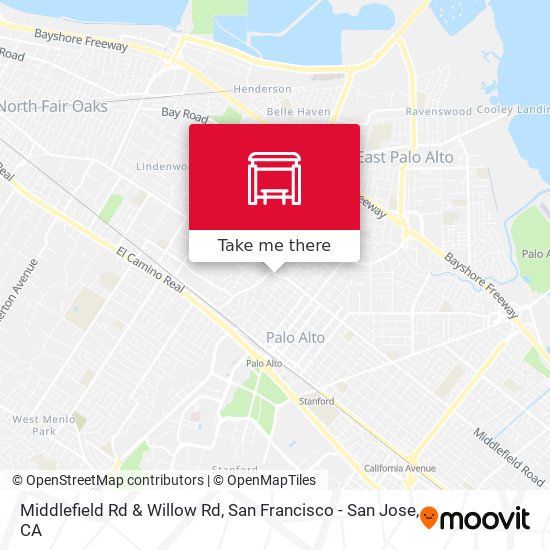 Middlefield Rd & Willow Rd map