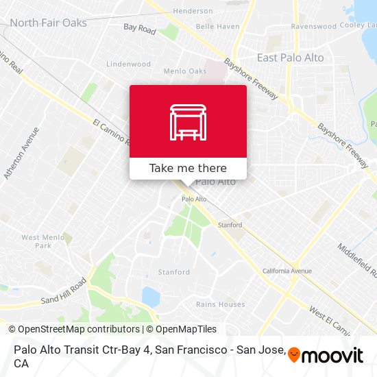 Mapa de Palo Alto Transit Ctr-Bay 4