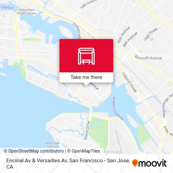 Encinal Av & Versailles Av map