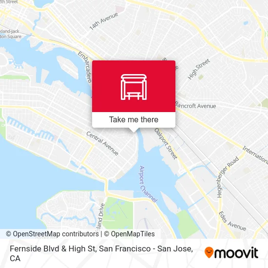 Fernside Blvd & High St map