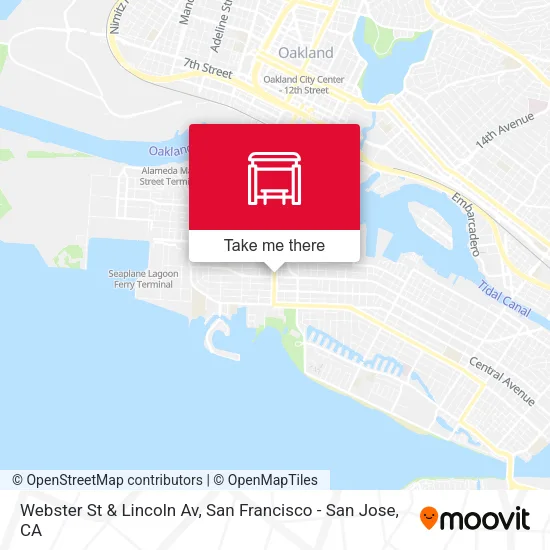 Webster St & Lincoln Av map