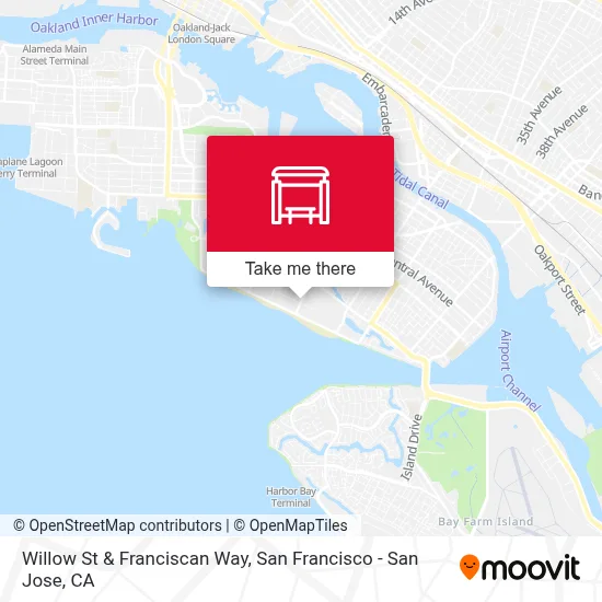 Willow St & Franciscan Way map
