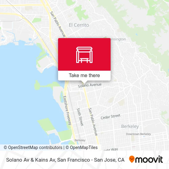 Solano Av & Kains Av map