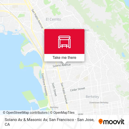 Solano Av & Masonic Av map