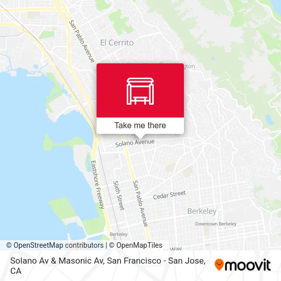 Solano Av & Masonic Av map