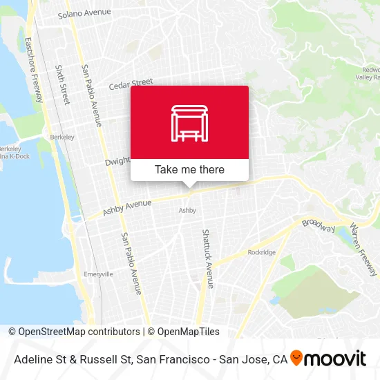 Adeline St & Russell St map