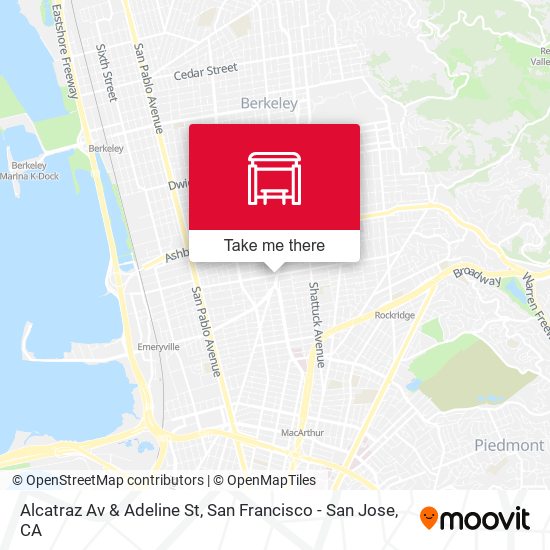 Mapa de Alcatraz Av & Adeline St
