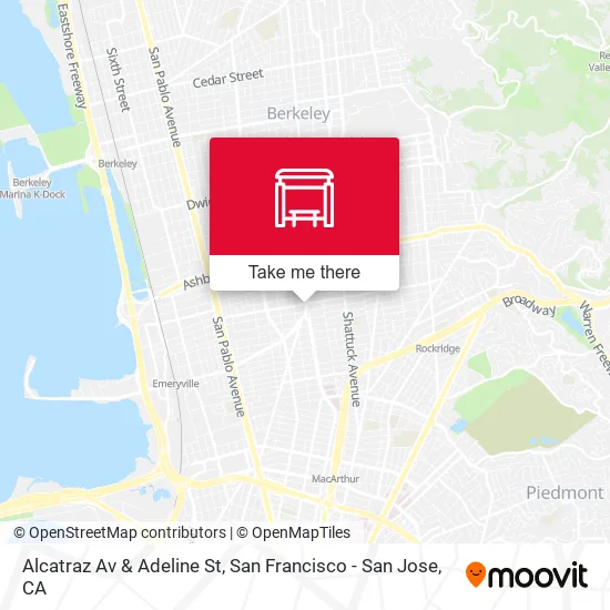 Mapa de Alcatraz Av & Adeline St