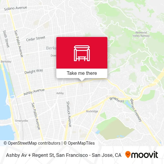 Ashby Av + Regent St map