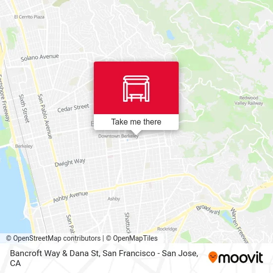 Bancroft Way & Dana St map