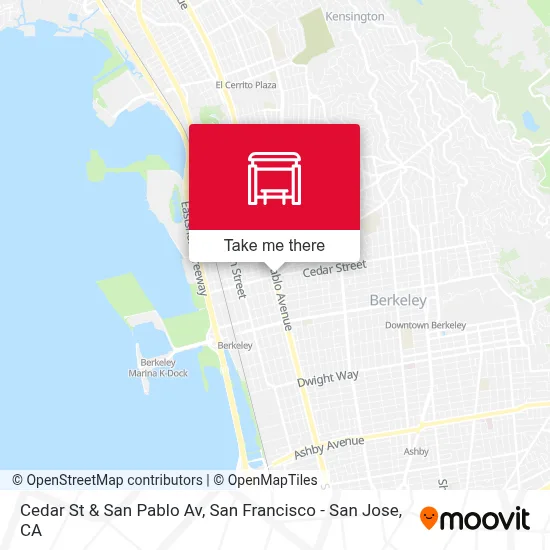 Cedar St & San Pablo Av map