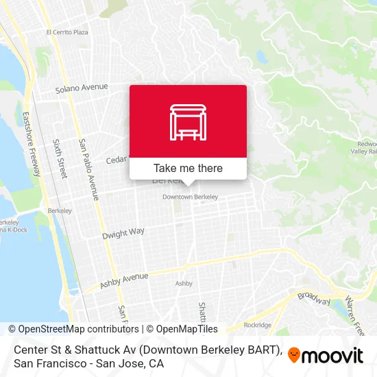 Center St & Shattuck Av (Downtown Berkeley BART) map