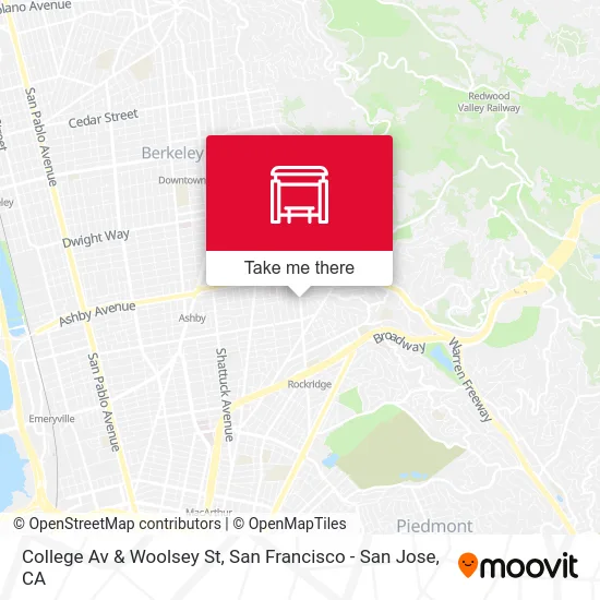 College Av & Woolsey St map