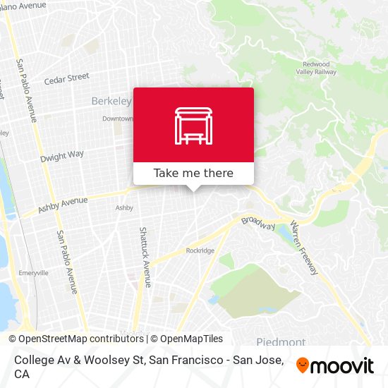 College Av & Woolsey St map